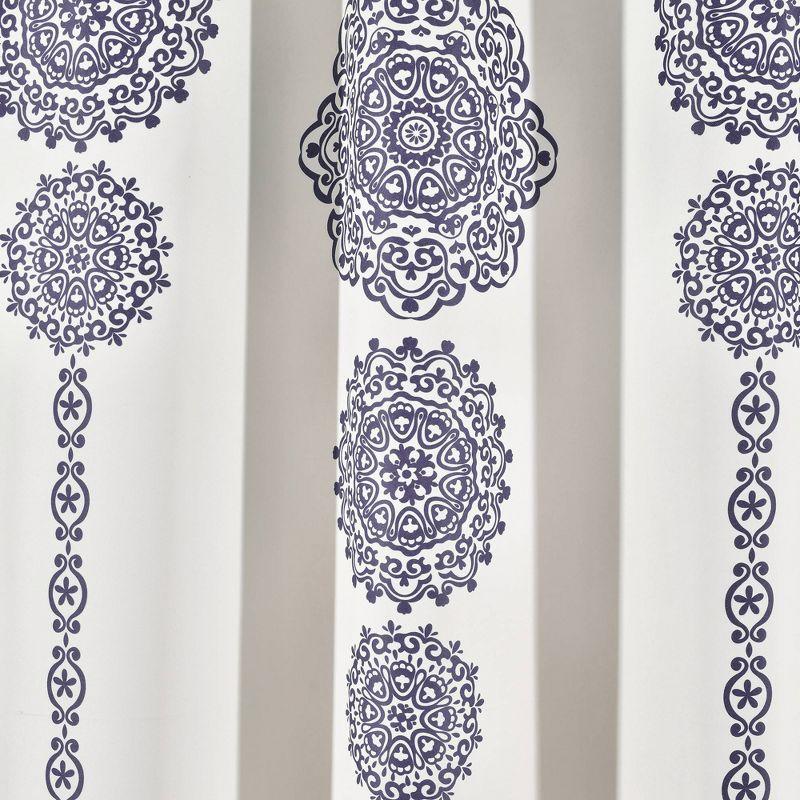Stripe Medallion Polyester Room Darkening Curtain Pair (Set of 2)