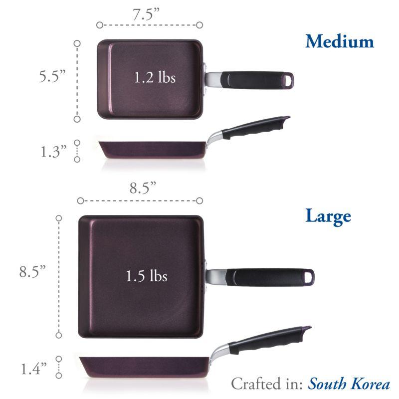 Medium Purple Non-Stick Aluminum Japanese Omelette Pan