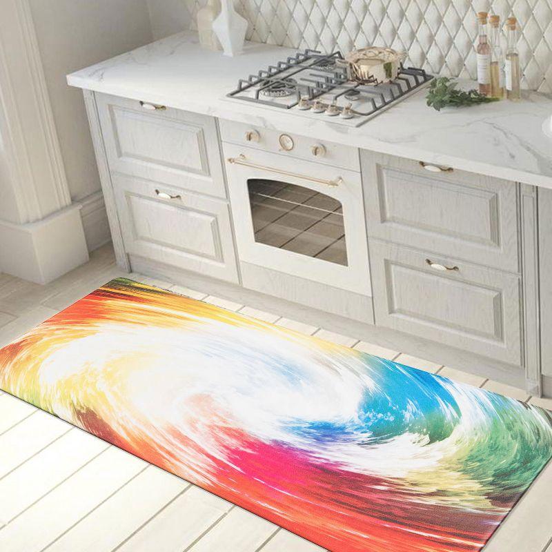 World Rug Gallery Contemporary Waves Anti-Fatigue Standing Mat - Multi 18"x47"