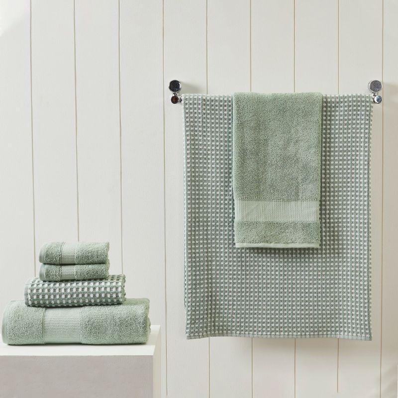 Modern Threads 6 Piece Yarn Dyed Jacquard Towel Set, Cobblestone.