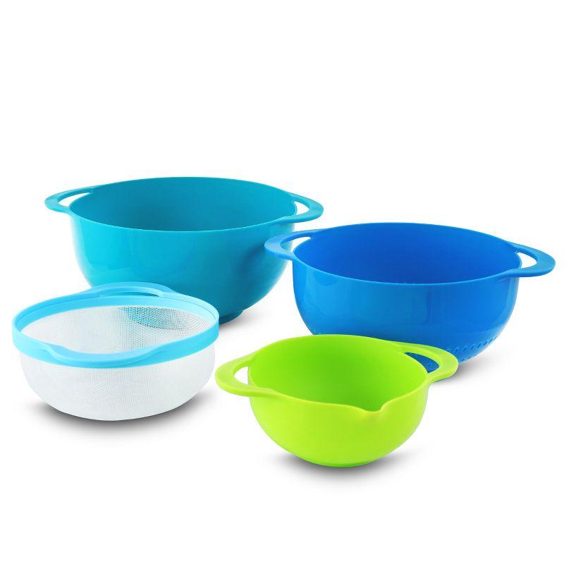 MegaChef Multipurpose Stackable Mixing Bowl and Measuring Cup Set