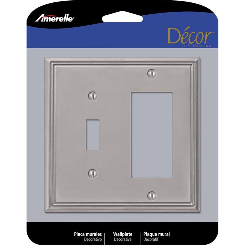 Gray Brushed Nickel 2-Gang Metal Toggle Wall Plate