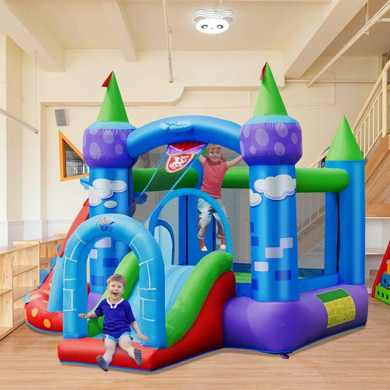 Colorful Dragon Inflatable Bounce House with Slide and Blower