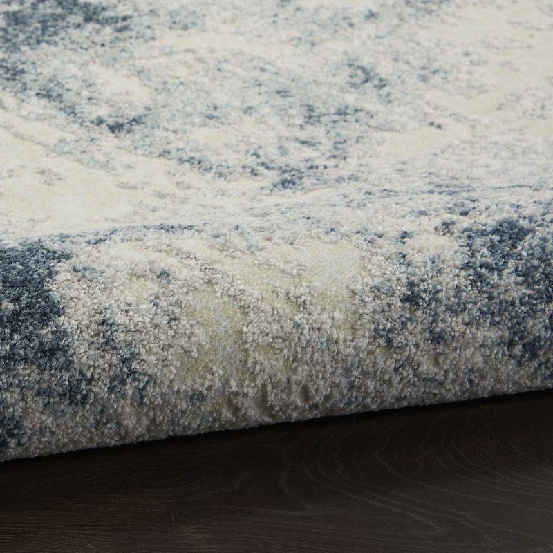 Ivory Blue Abstract 6'6" x 9'6" Area Rug