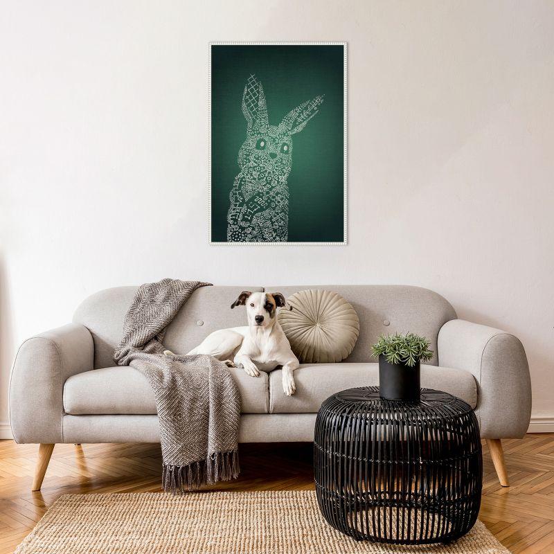 Amanti Art The Emerald Bunny by Ema Paraschiv Canvas Wall Art Print Framed 23 x 33-in.
