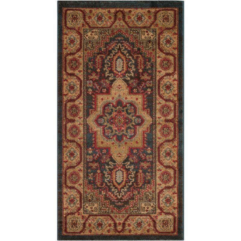 Elegant Red Persian-Inspired 26" Synthetic Rectangular Rug