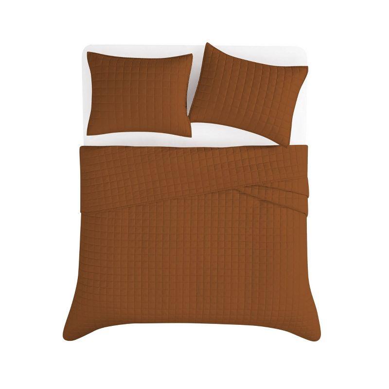 Brooklyn Loom 3pc King Flax Linen Quilts Rust/Orange
