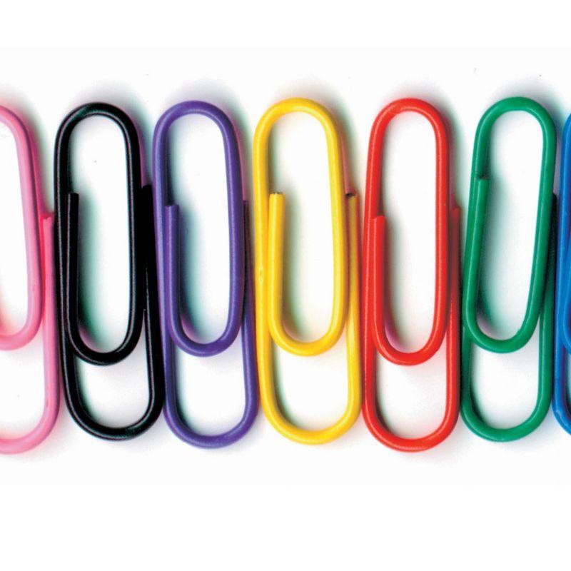 Baumgartens Vinyl-Coated Paper Clips, No. 1 Standard Size, 100 Per Pack, 10 Packs