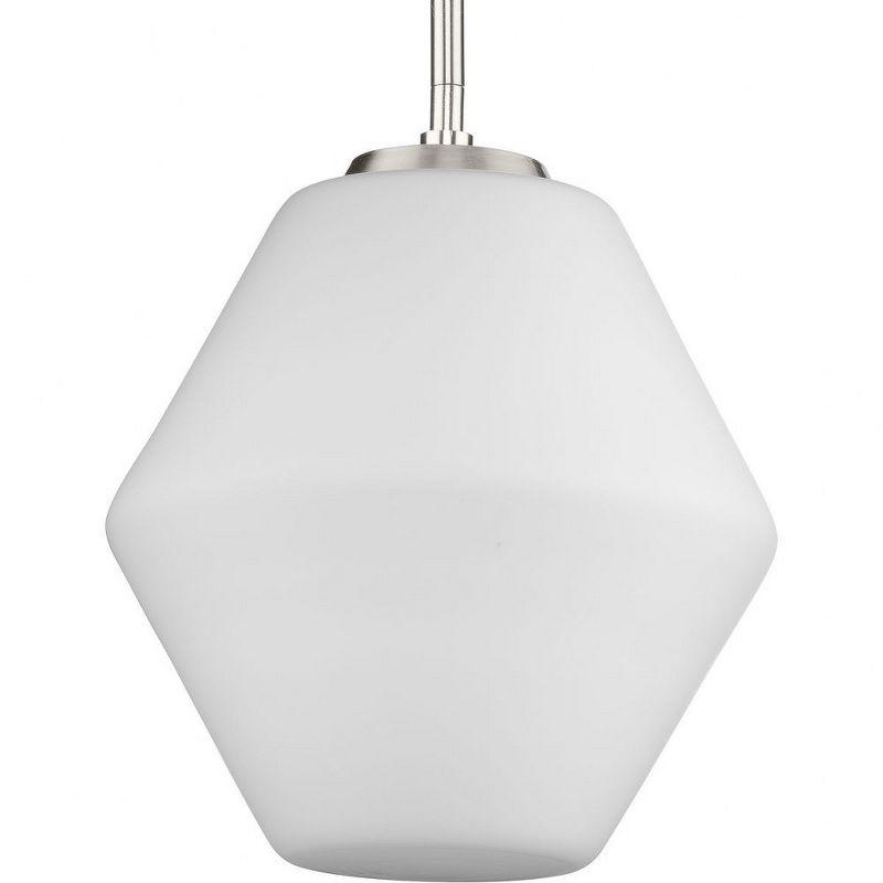 Copeland 10" Brushed Nickel Pendant with Geometric Opal Glass Shade