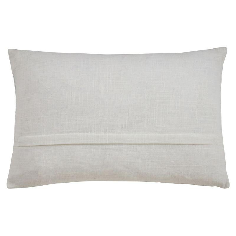 Silver Distressed Foil Print Cotton Pillow Cover