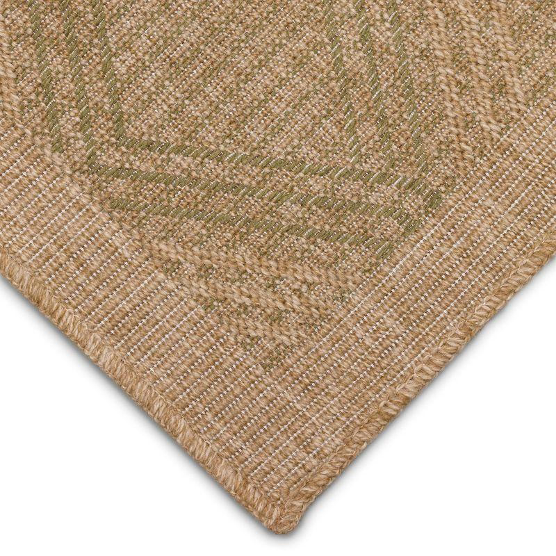 Green Geometric Flat Woven Synthetic Indoor/Outdoor Rug 24" x 5"