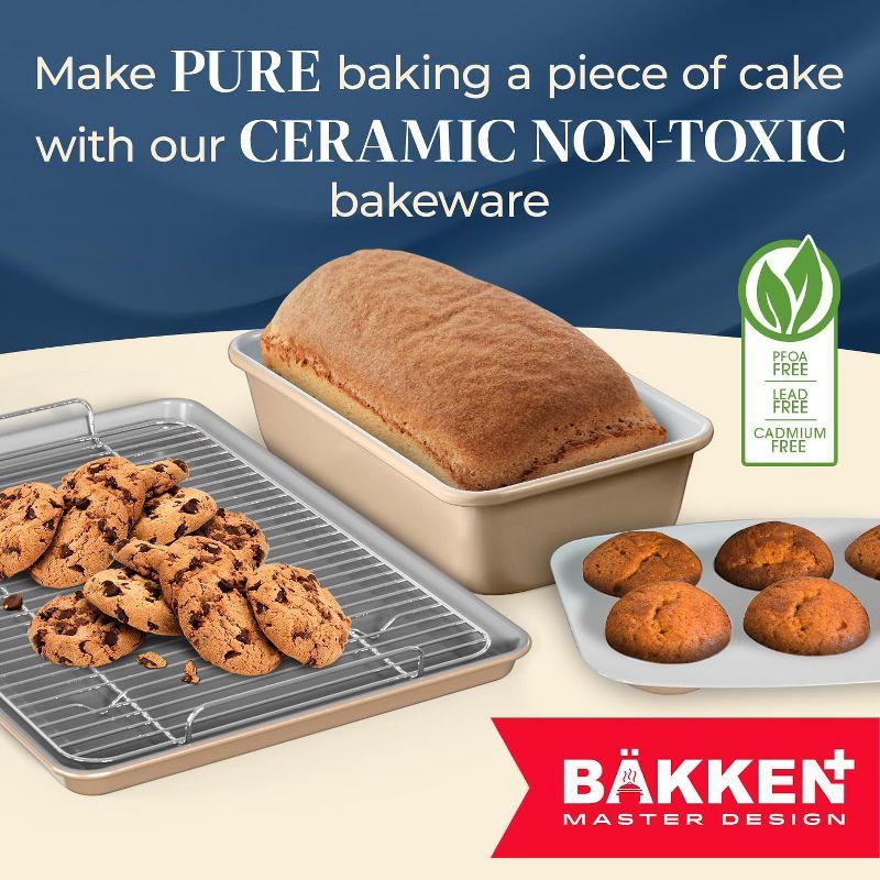 Bakken Swiss 8-Piece Stackable Bakeware Set - Ceramic Non-Stick Coating - GOLD