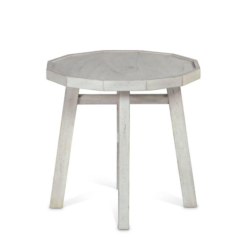 Paisley 22" Gray and White Round Wood End Table