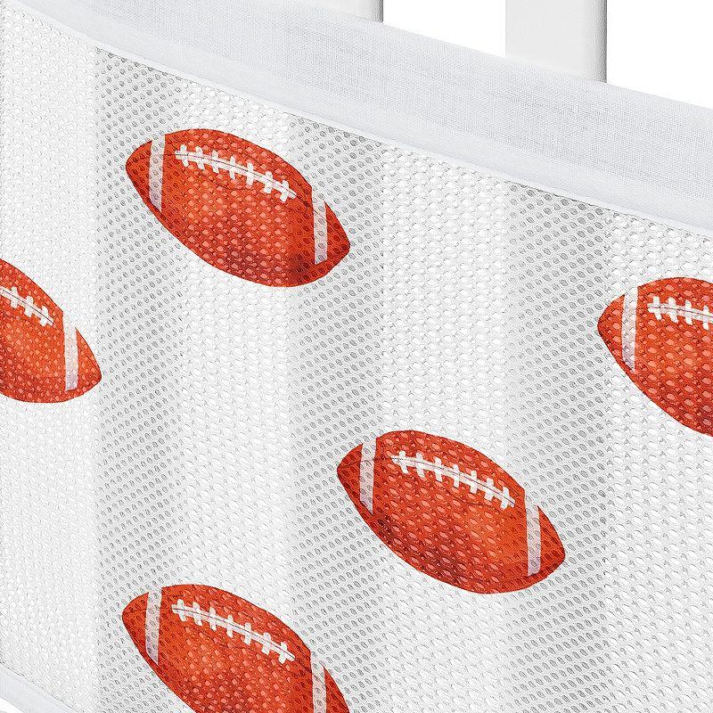 Sweet Jojo Designs + BreathableBaby Boy Breathable Mesh Crib Liner Pad Football Brown and White
