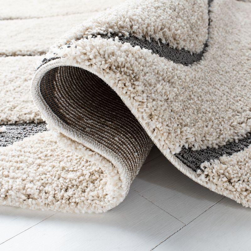 Florida Shag SG471 Power Loomed Indoor Area Rug - Cream/Grey - 8'x10' - Safavieh