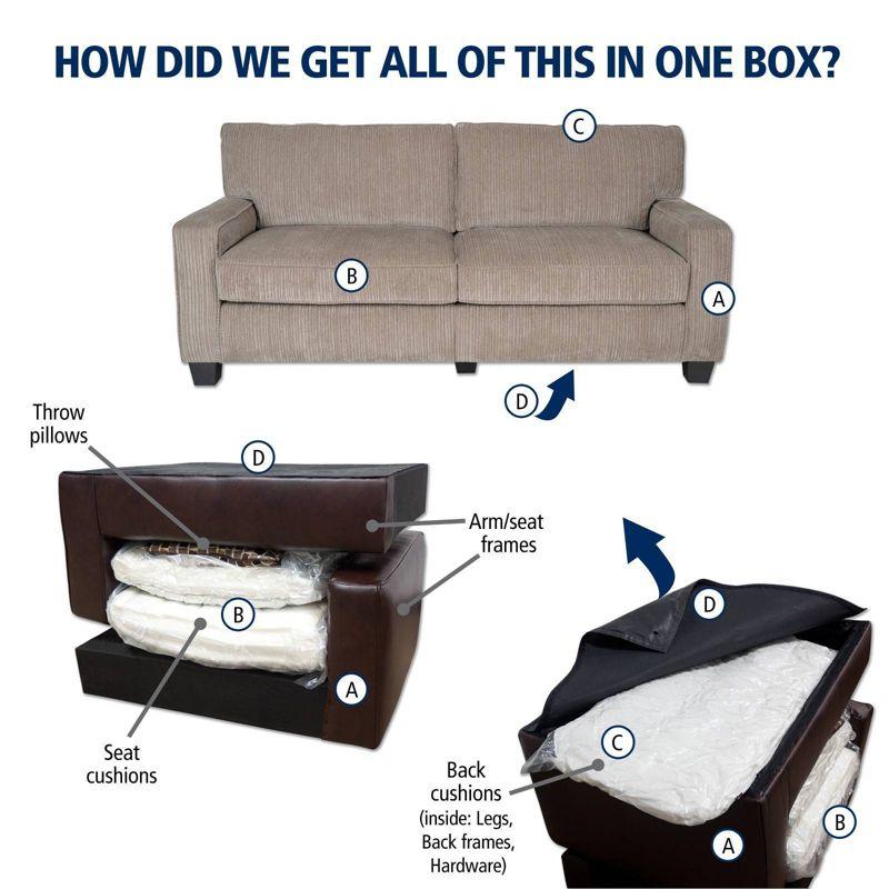 Serta Palisades 73" Track Arm Sofa, Easy Care Fabric, Soft Pillow Back, Pocket Coil Seat Cushions