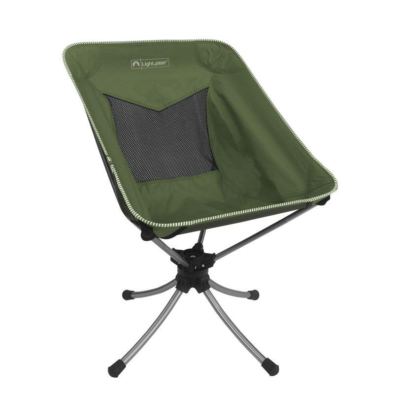 ECR4Kids Lightspeed Outdoors Short Swivel Camp Chair, Outside Seating, Green