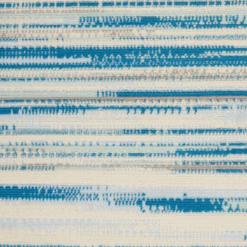 Nourison Jubilant 5'3" x 7'3" (5' x 7') Blue Area Rug Coastal Contemporary Striped by Nourison