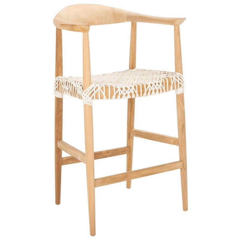 Bandelier Counter Stool - Natural/White - Safavieh