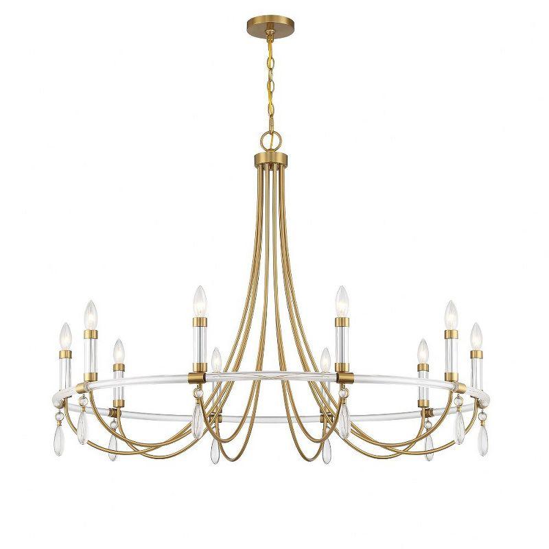 Mayfair 10-Light Chandelier in Warm Brass and Chrome