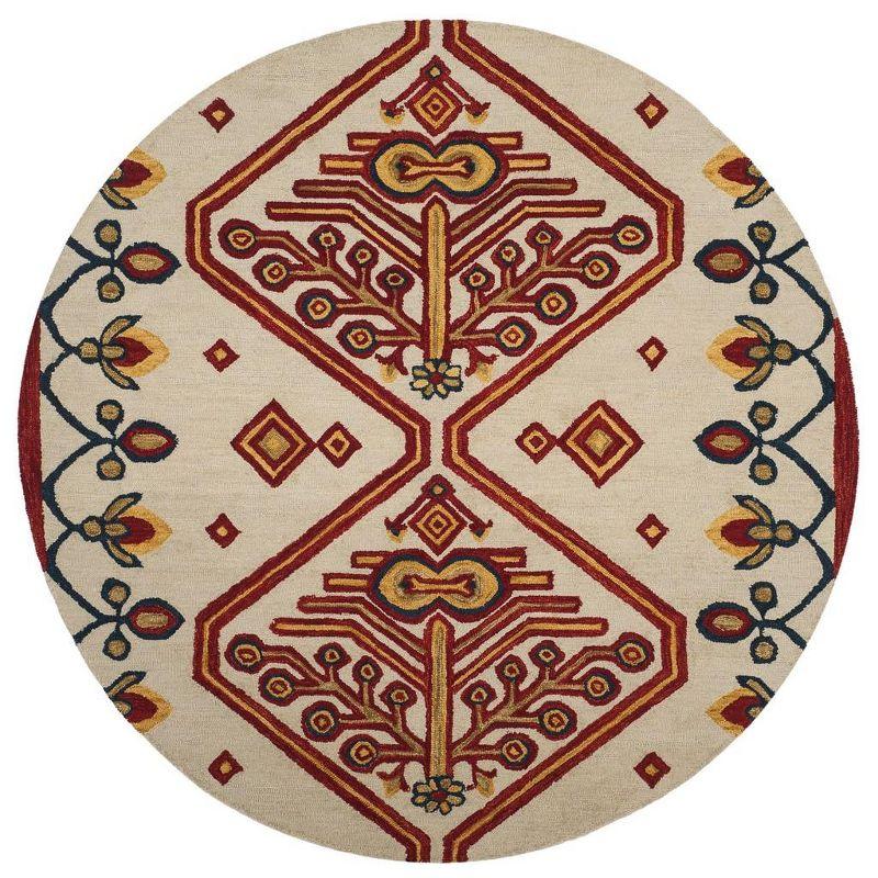 Aspen APN703 Hand Tufted Area Rug - Ivory/Multi - 7' Round - Safavieh.