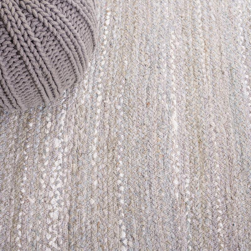 Braided BRD452 Hand Woven Indoor Area Rug - Light Grey - 5'x8' Oval - Safavieh