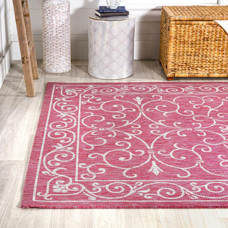 Charleston Vintage Filigree Textured Weave Indoor/Outdoor Area Rug  - JONATHAN Y