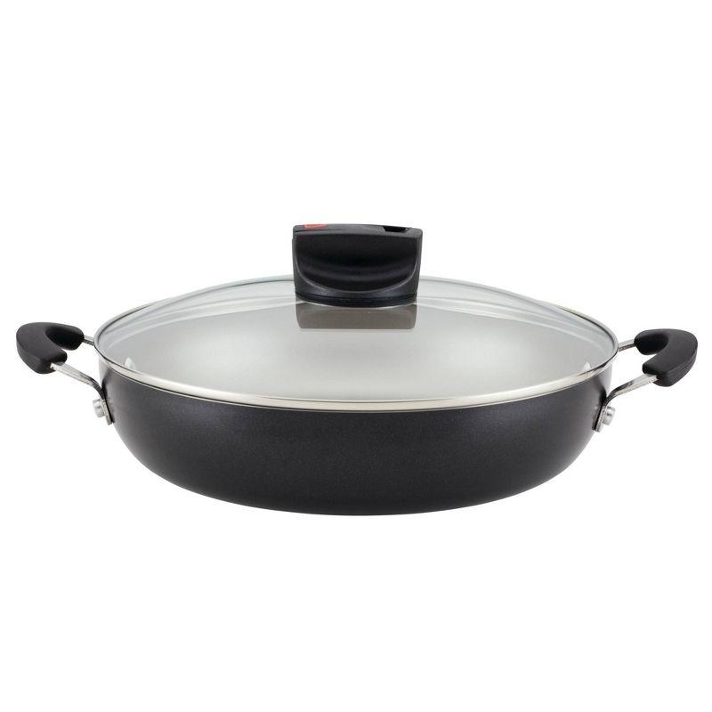 Farberware Smart Control 11.25" Covered Everything Pan with 2 Side Handles Black: Nonstick Saute Pan, Dishwasher-Safe