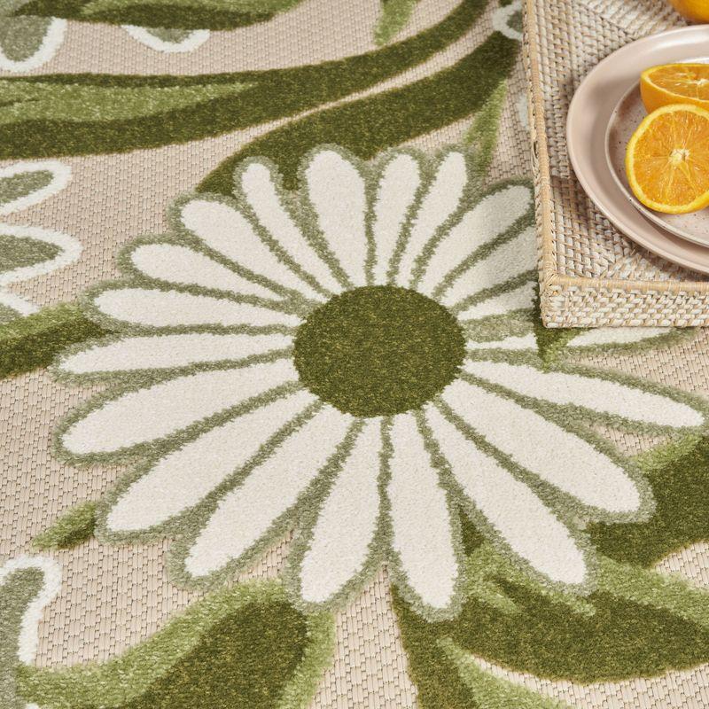 Nourison Aloha Daisy Flower Flatweave Outdoor Rug