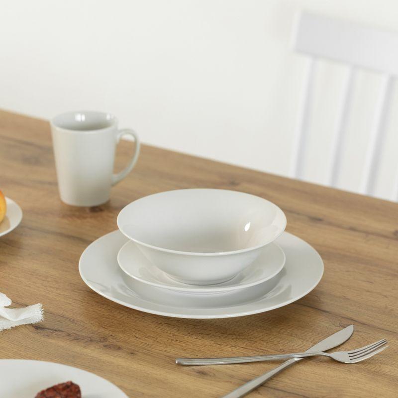 White Ceramic 16-Piece Dinnerware Set for 4