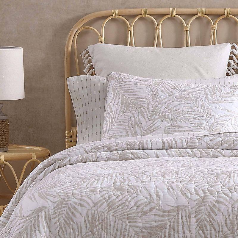 Cozy Retreat Twin-Sized Beige Cotton Reversible Quilt Set