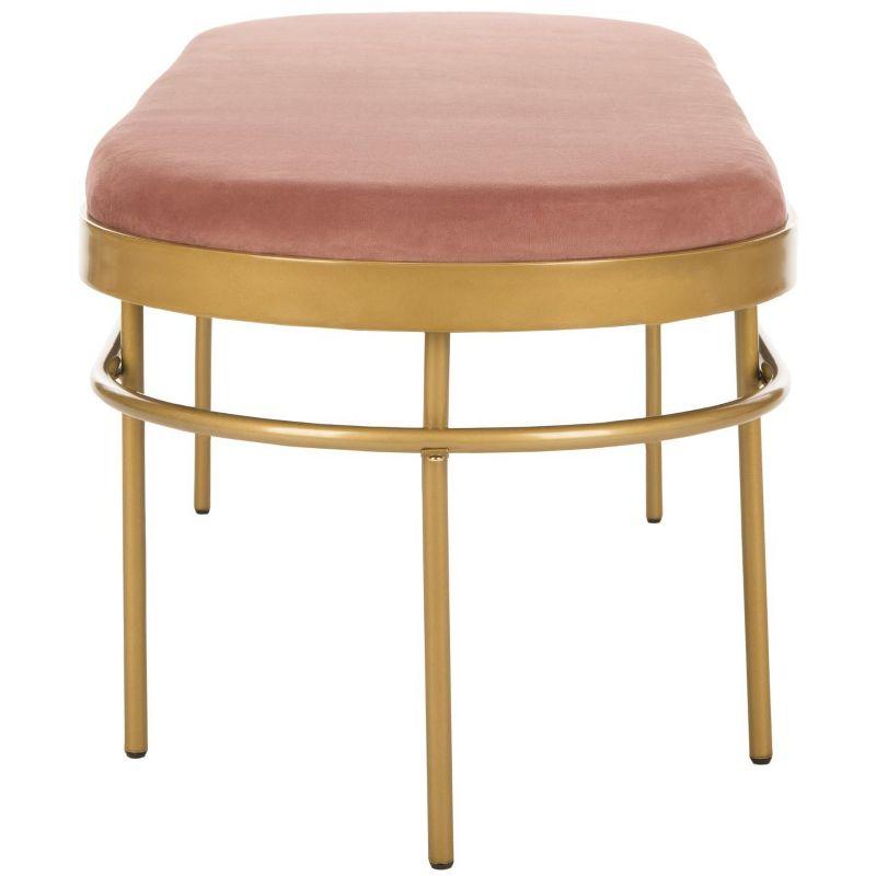 Sylva Oval Bench - BCH6202 - Dusty Rose/Gold - Safavieh