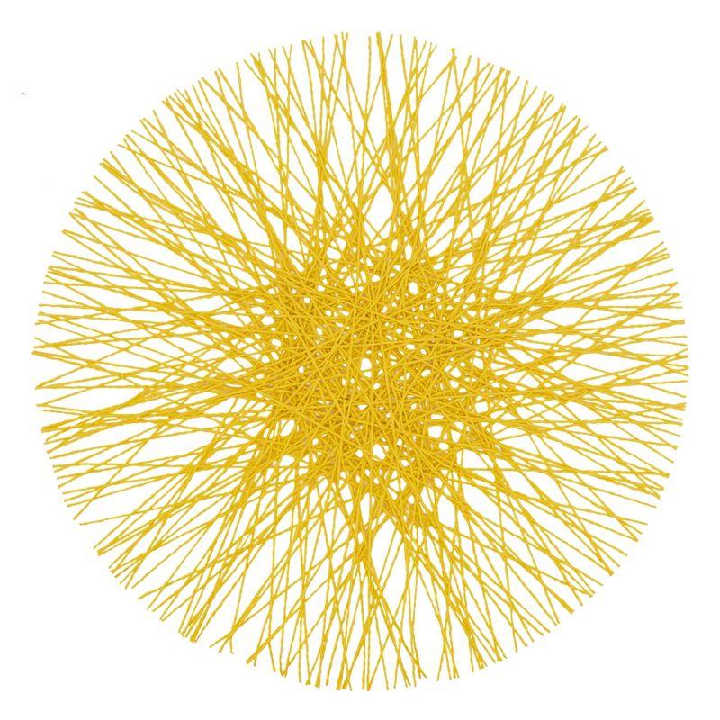 Saro Lifestyle Straw Placemat, 15" Round (Set of 4), Yellow, 15" Round