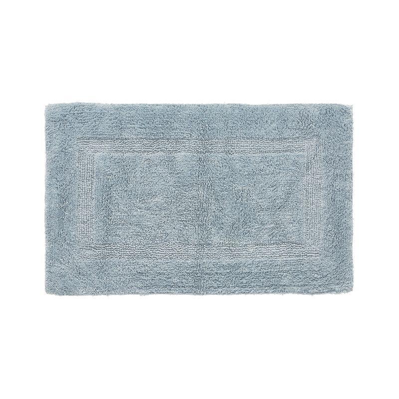 Better Trends Lux 100% Cotton Tufted Solid Reversible Bath Rug 21" x 34" Rectangle - Blue