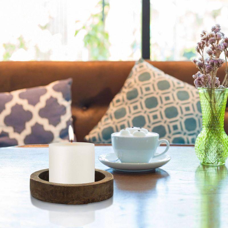 3"x3" 6pk Unscented Flat top Smooth Pillar Candles White - Stonebriar Collection: Machine-Poured, 40hr Burn Time, Cotton Wick