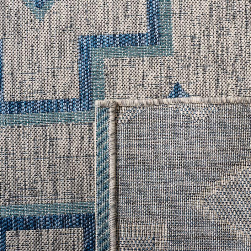 Courtyard CY8533 Power Loomed Indoor/Outdoor Area Rug - Grey/Aqua - 8'x11' - Safavieh.