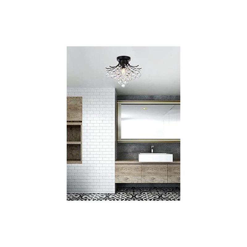Elegant Lighting Toureg 16 inch black flush mount