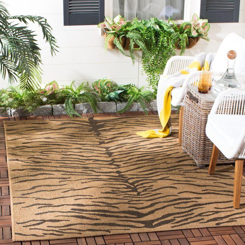 Gold and Black Animal Print Indoor/Outdoor Area Rug