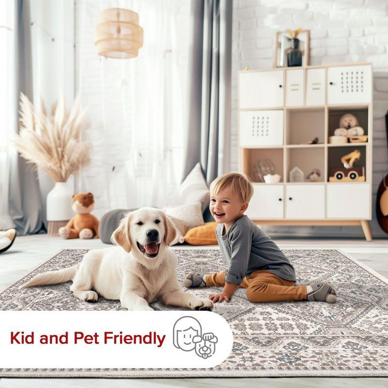Nuloom 2x8 Becca Tiled Indoor Area Rug, Beige, Faded Transitional Design, Stain Resistant, Bedroom, Living Room, Kitchen