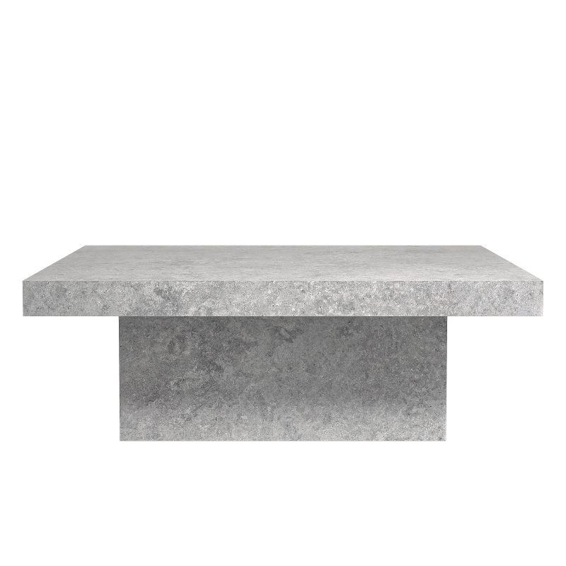 Galano Carmelo 35.4 in Concrete Gray Square Wood Top Coffee Table