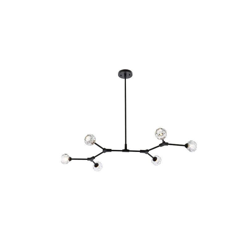 Elegant Lighting Zayne 6 Light Pendant in Black