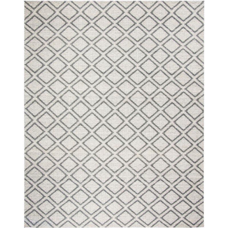 Elegant Gray 8' x 10' Hand-Tufted Wool Area Rug with Reversible Design