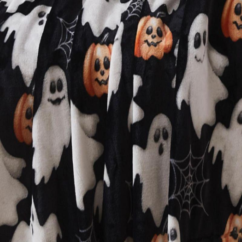 RT Designer's Collection Halloween Pumpkin Ghost Printed Flannel Throw Blanket 50" x 70" Multicolor