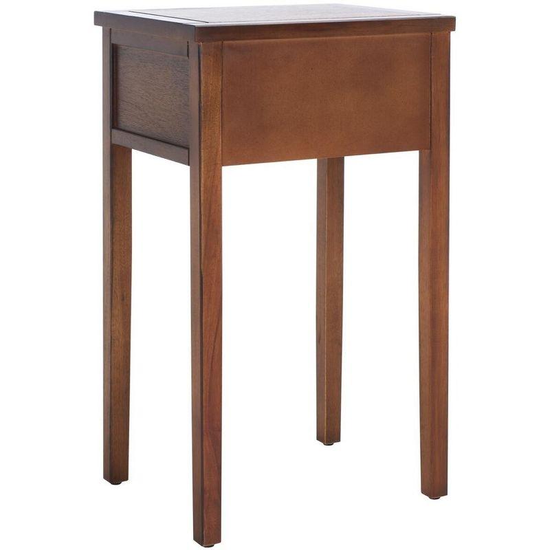 Transitional Abel Brown Pine and Stone Nightstand with Storage