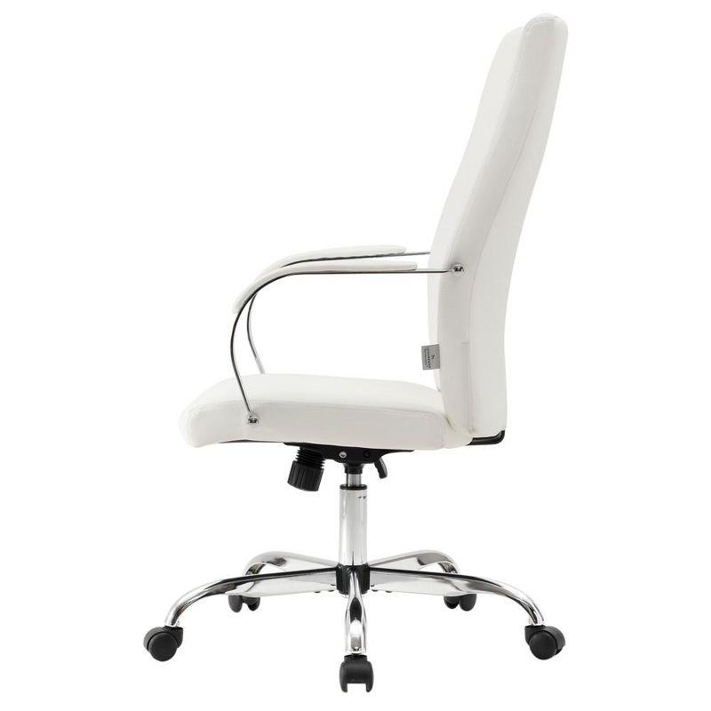 LeisureMod Sonora High-Back Leather Office Chair with Adjustable Height, Swivel, and Tilt, Ergonomic Design for Desk, Conference Room, or Home Office