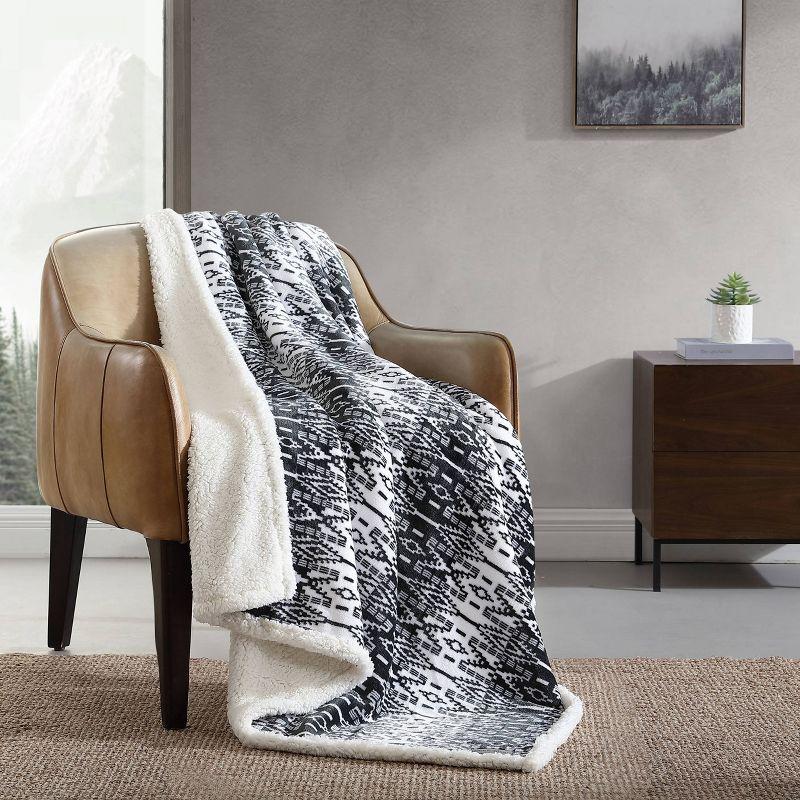 Eddie Bauer Printed Plush Fleece/Sherpa Throw Blankets