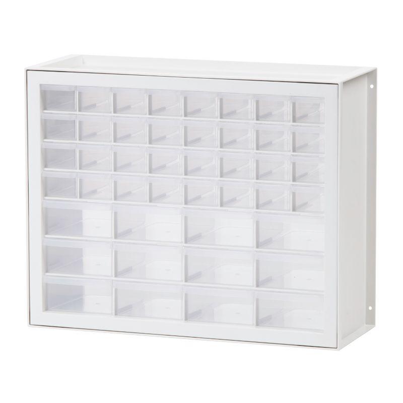 IRIS USA 44 Drawer Stackable Storage Cabinet for Hardware Crafts, White Small Brick Organizer Utility Chest, Scrapbook Art Hobby Multiple Compartment