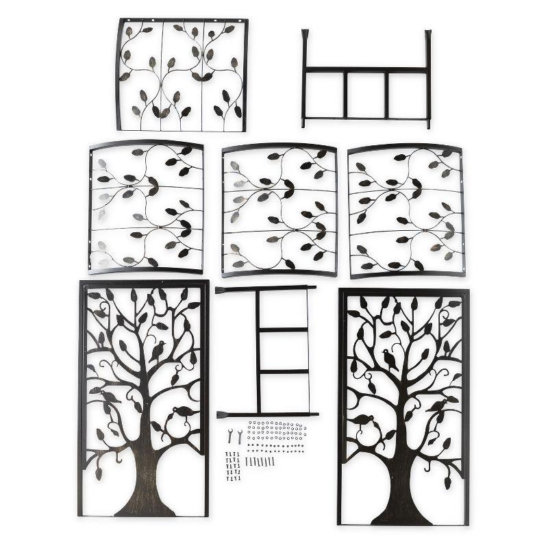 Plow & Hearth - Wide Arch Metal Garden Arbor with Tree of Life Design