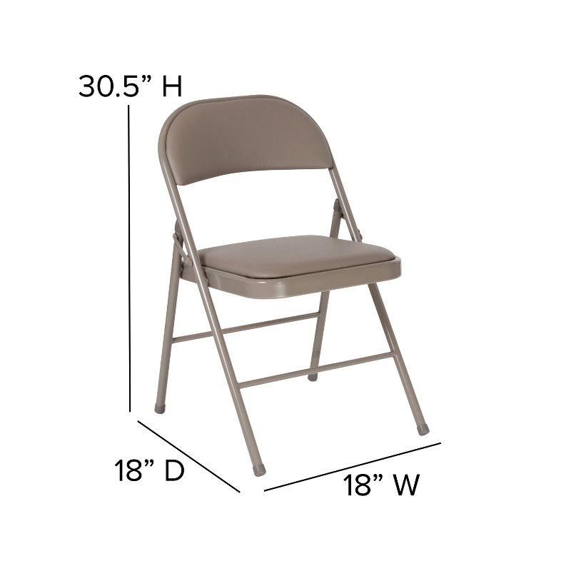 Hercules Double Braced Gray Vinyl Metal Folding Chair Set