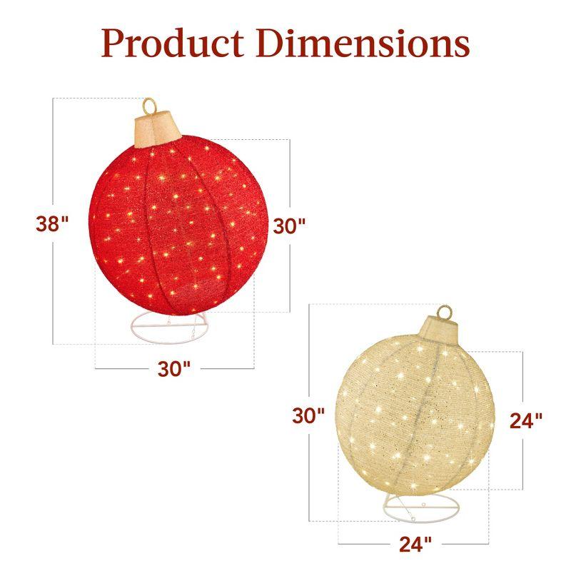 Best Choice Products 2pc Lighted Pop-Up Christmas Ornaments Outdoor Holiday Decoration w/ 180 LED Lights